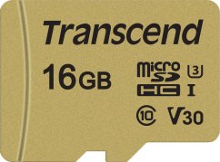 Transcend 500S MicroSDHC 16 GB Class 10 UHS-I/U3 V30 (TS16GUSD500S)