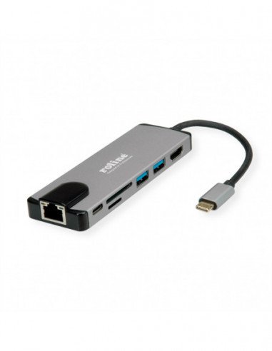 Roline ROLINE USB 3.2 Gen 2 Typ C Multiport Docking Station, 4K HDMI, 2x USB 3.2 Gen 1,