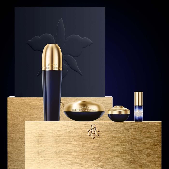 Guerlain Set : Orchidee Imperiale, Anti-Ageing, Day, Emulsion, For Face, 30 ml + Orchidee Imperiale, Lifting, Concentrate, For Face, 5 ml + Orchidee Imperiale, Anti-Aging, Cream, For Face, 15 ml + Orchidee Imperiale, Anti-Aging, Eye Cream, 7 ml Fo