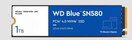 SSD WD PCIE G4 M.2 NVME 1TB SN580/BULK BLUE WDC (WDS100T3B1E)