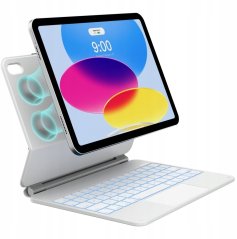 NoName Etui Typecase Edge z klawiaturą do iPad 11" (A16) 2025 / iPad 10.9" 2022 Biely
