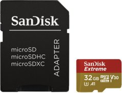SanDisk Extreme MicroSDHC 32 GB Class 10 UHS-I/U3 A1 V30 (SDSQXAF-032G-GN6AA)