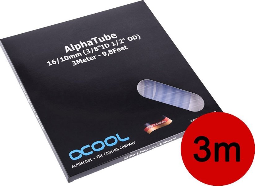 Alphacool Alphacool Schlauch AlphaTube HF 16/10 3m - (9,8ft) ID 3/8"" OD 5/8"" Wall 1/8
