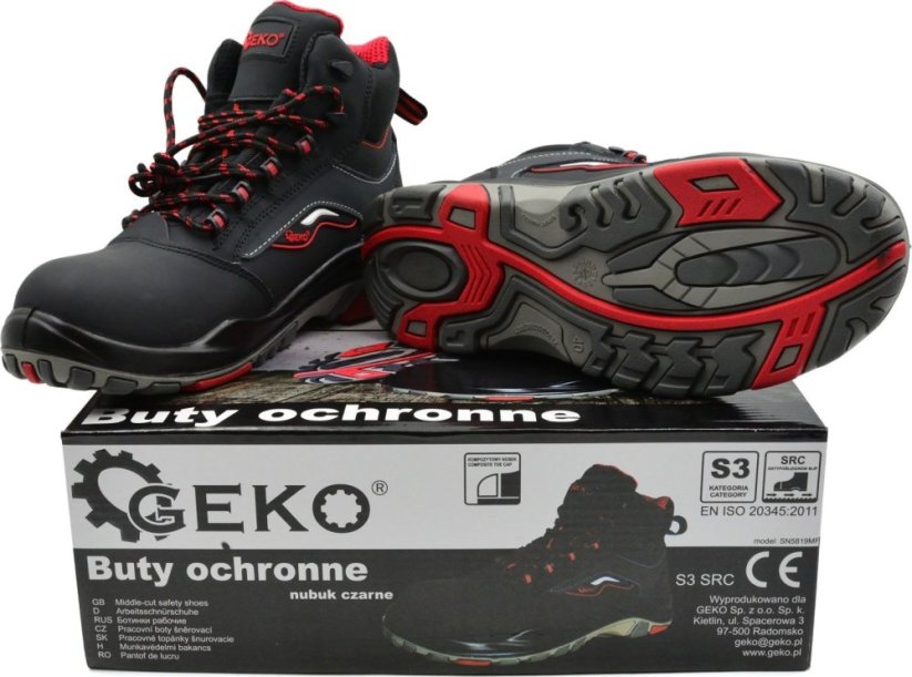 Geko tenisky Ochranné model nr 9 nubuk čierne S3 SRC - r. 40 (10)