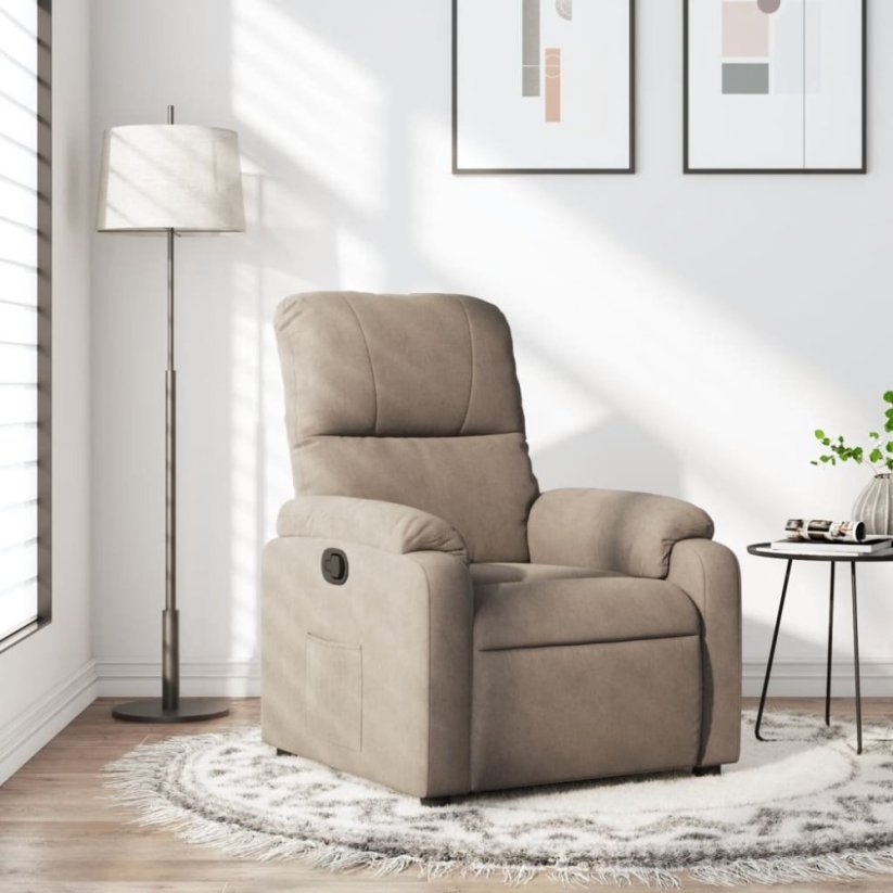 vidaXL vidaXL Rozkładany fotel, farba taupe, obity mikrofibrą