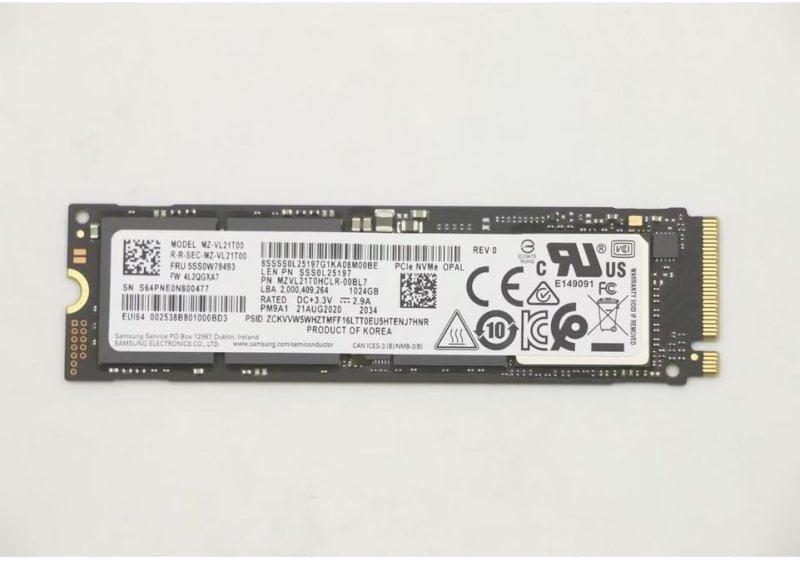 Lenovo 1TB M.2 2280 PCIE NVME SSD (5SD1V60587)