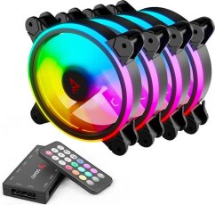 Savio FAN-01 ARGB Czarny 4-pack + Hub + Pilot (SAVGFAN-01)