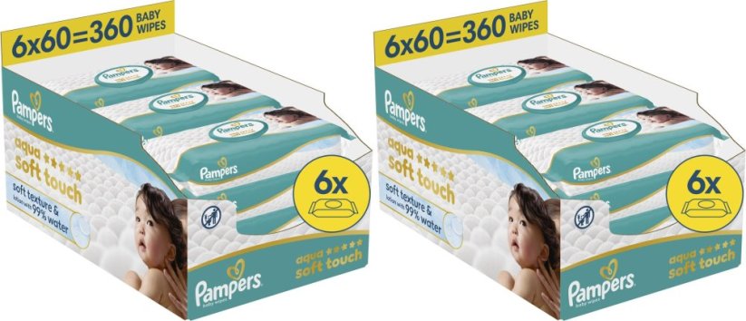 Pampers Chusteczki nawilżane Aqua Soft Touch 12x60 szt. Plastic Free