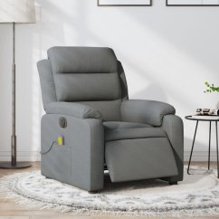 vidaXL Rozkładany fotel masujący, elektryczny, tmavoSivý, tkanina Lumarko!