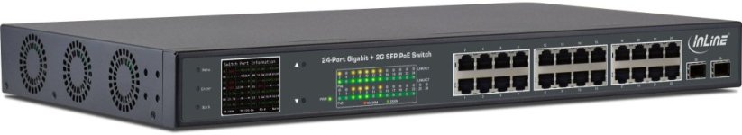 InLine PoE+ Gigabit 24 Port 1Gb/s 2xSFP 19" 1U (32324P)