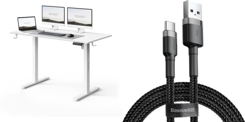 SENSE7 NOJO LIGHT Białe 120 cmx60 cm + kabel usb