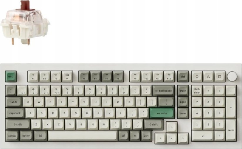 Keychron Keychron Q5 Max QMK/VIA Wireless Custom Mechanical Keyboard Fully Assembled Knob / Shell White / Gateron Jupiter Brown