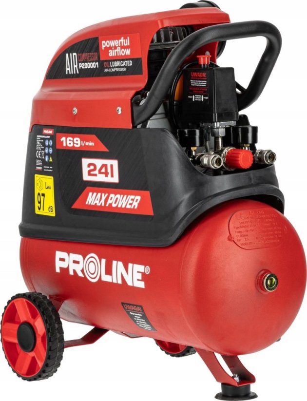 NoName KOMPRESOR BEZOLEJOWY 50L, 1500W/2KM, 8BAR, 254L/MIN PROLINE
