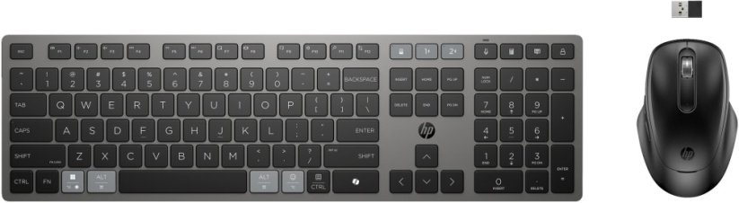 HP Hewlett Packard (HP) HP 725 Multi-Device Rechargeable Belaidė klaviatūra ir pelė Combo EURO