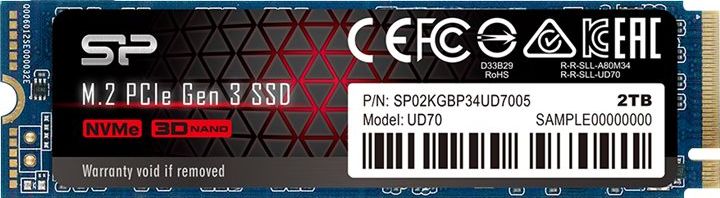 Silicon Power UD70 2TB M.2 2280 PCI-E x4 Gen3 NVMe (SP02KGBP34UD7005               )
