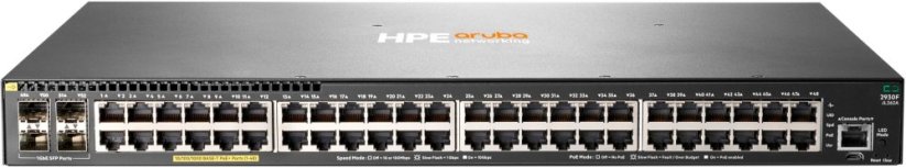 HPE Aruba Networking 2930F 48G PoE+ 4SFP Switch Zarządzany L3 Gigabit Ethernet (10/100/1000) Obsługa PoE 1U Sivý