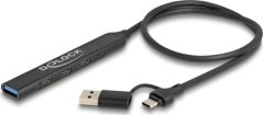 Delock DeLOCK 64272 huby i koncentratory USB 3.2 Gen 1 (3.1 Gen 1) Type-C 5000 Mbit/s Čierny