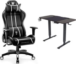 Diablo Chairs X-ONE 2.0 NORMAL czarno-biały + EGON 1100 Orzechowe 110 cmx60 cm