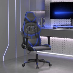 vidaXL Masujący fotel gamingowy, čierno-Modrý, sztuczna skóra Lumarko!