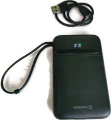 Swissten SWISSTEN, Powerbank, s bezdr�tov�m nab�jen�m, Li-Pol, 5/9/12V, zintegrowany kabel USB-C + Lighting, 10000mAh, USB-C,USB-A,Kabel Li