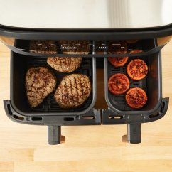 Tefal double hot air fryer Dual Easy Fry ' Grill (black, 2,700 watts, 2 baskets 5.2 liters + 3.1 liters)