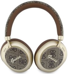 Guess Nauszne Bluetooth ENC 4G Gold Script Metal Hnedý