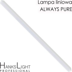 HanksLight Lampa LED HanksLight,white,liniowa,alu,zwiesz,1200mm,down36W,4000K