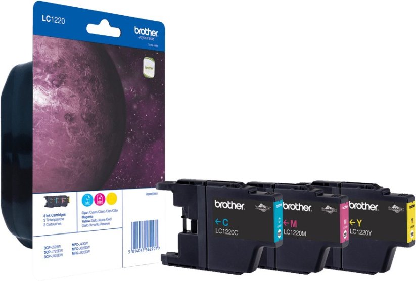 Brother Brother LC1220RBWBP nabój z Tonerem 3 ks originálny Cyjan, Purpurowy, Žltý