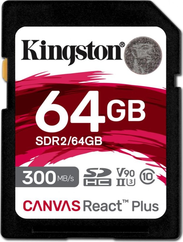 Kingston Canvas React Plus SDXC 64 GB Class 10 UHS-II/U3 V90 (SDR2/64GB)