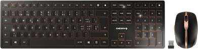 Cherry CHERRY DW 9100 SLIM klawiatura RF Wireless + Bluetooth QWERTZ Swiss Čierny