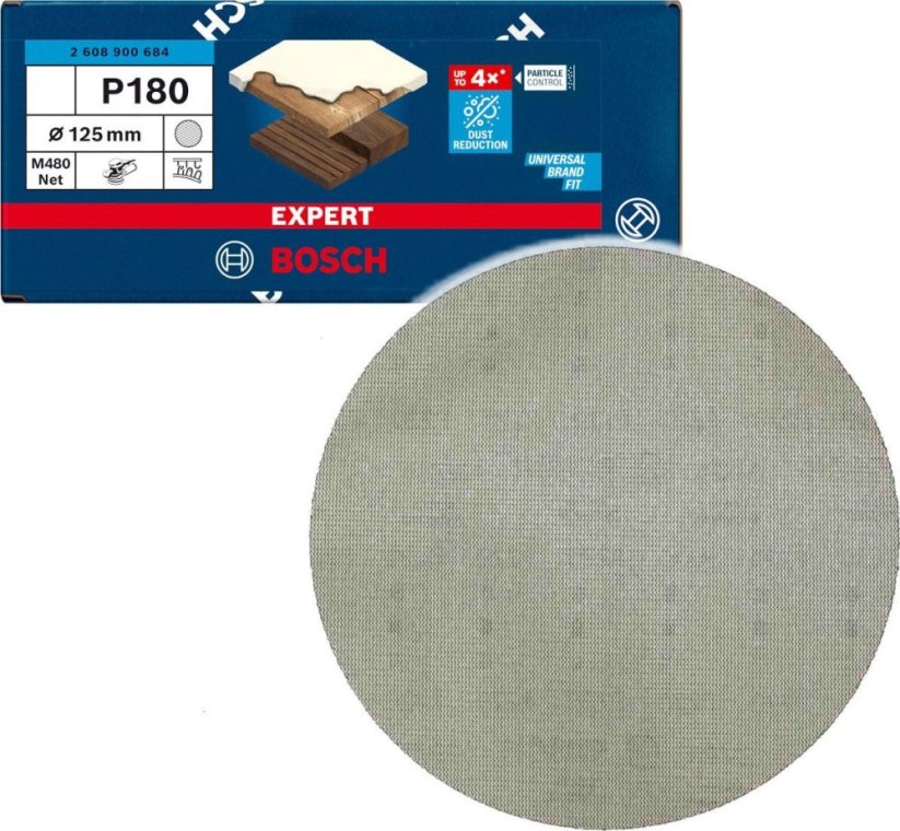 Bosch Bosch Expert M480 mesh structure sanding sheet 125mm, K180 (50 pieces, for eccentric sanders)