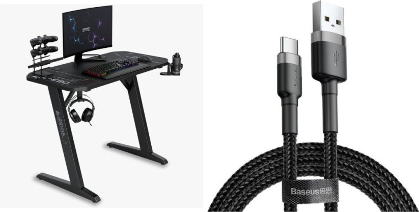 SENSE7 gamingowe Nomad Cybernetic Czarne 120x60 cm + kabel usb