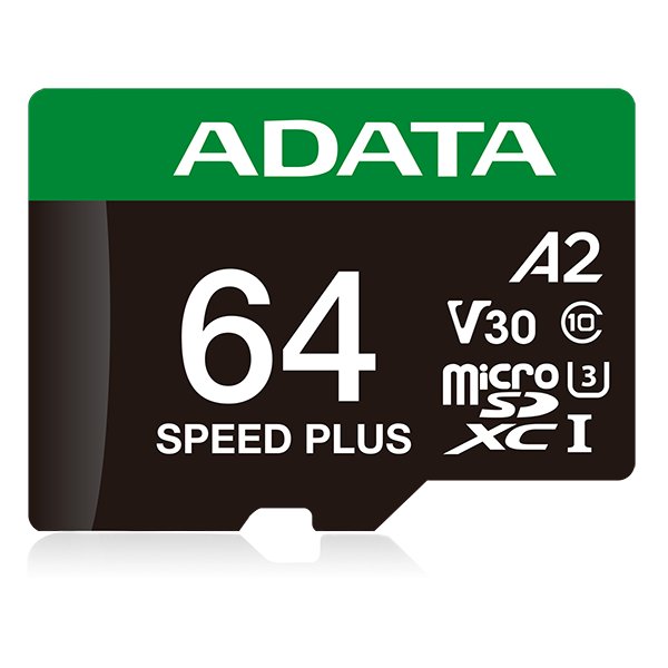 ADATA Speed Plus MicroSDXC 64 GB Class 3 UHS-I/U3 A2 V30 (UD64GUI3V30A2SP-RA1)