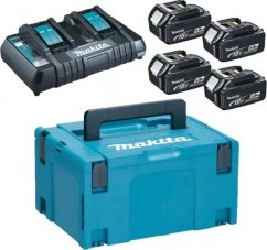 Makita Sada ZASILAJĄCY 18V MAKPAC (4*BL1850+DC18RD)
