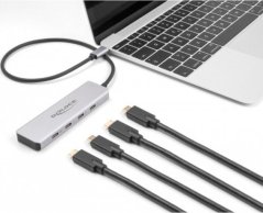 Delock DeLOCK USB 10 Gbps USB Type-C Hub with 4 x USB Type-C socket, USB hub (grey)