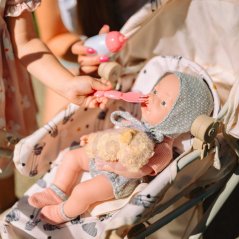 Woopie ML ROYAL Bábika Bobas 36 cm w Ubranku z Misiem Príslušenstvo do Karmienia