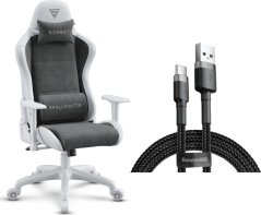 SENSE7 Spellcaster FUKU PU biało-szary + kabel usb