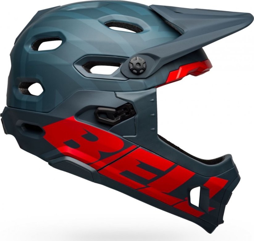 Bell Prilba na celú tvár BELL SUPER DH MIPS SPHERICAL matte blue crimson roz. S (51-55 cm) (NEW)