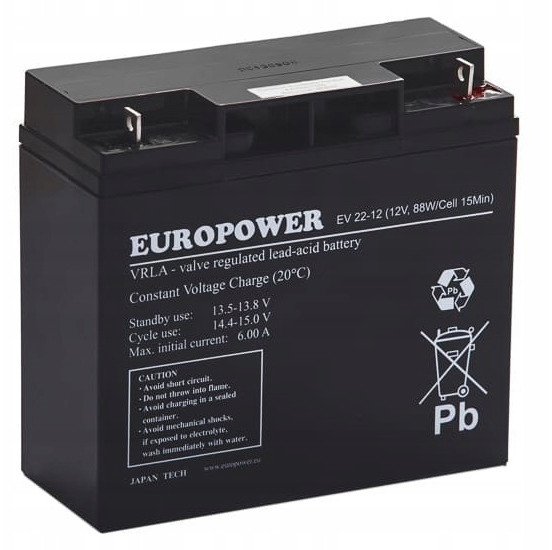 Europower akumulátor AGM EUROPOWER serii EV 12V 20Ah/C10
