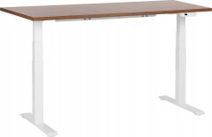 Beliani Biurko regulowane elektrycznie 160 x 72 cm ciemne drevo z Bielym DESTIN III Lumarko!