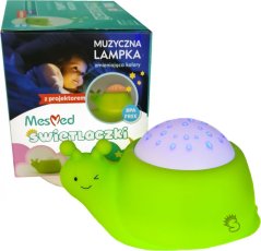 MesMed Lampka z projektorem i poztywką MM003 Ślimaczuś