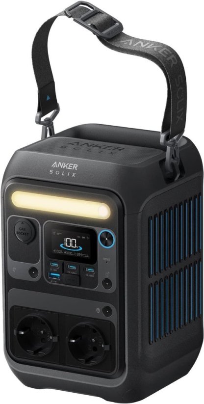 Anker SOLIX C300X - Prenosná elektráreň - AC 220-240 V - 300 W s prenosným solárnym panelom PS60
