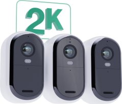 Arlo ESSENTIAL 2 2K Outdoor Camera 3pack W/3 Solar Panel BNDL
