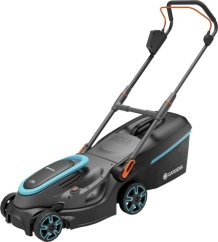 Gardena Cordless Lawnmower PowerMax 37/36V P4A Ready-To-Use Set, 36V (2x18V) (black/grey, 2x Li-Ion battery 4.0Ah, POWER FOR ALL ALLIANCE)