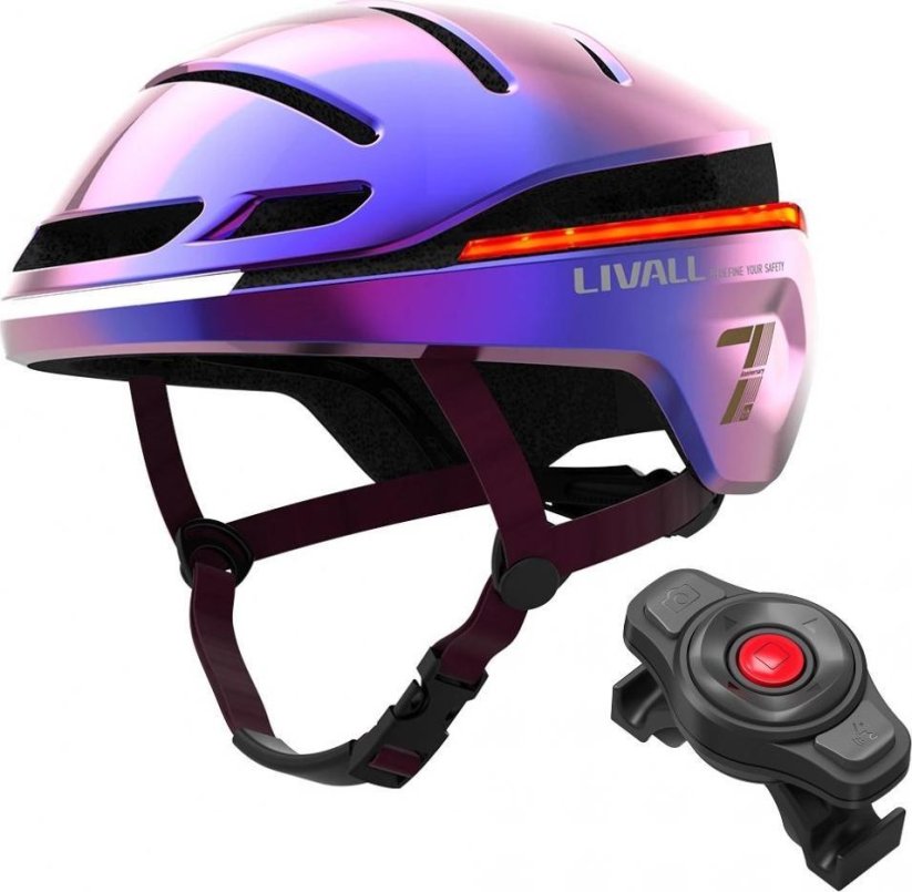 Livall Livall EVO21 Smart prilba bicyklová LED/SOS 58-62cm Fialový
