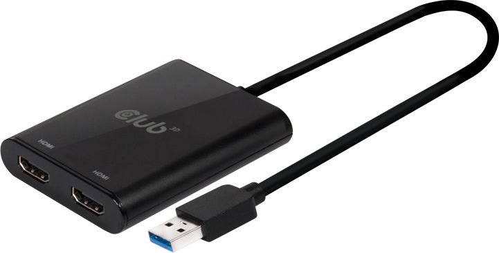 Club 3D USB - HDMI x2 Čierny  (CSV-1474)