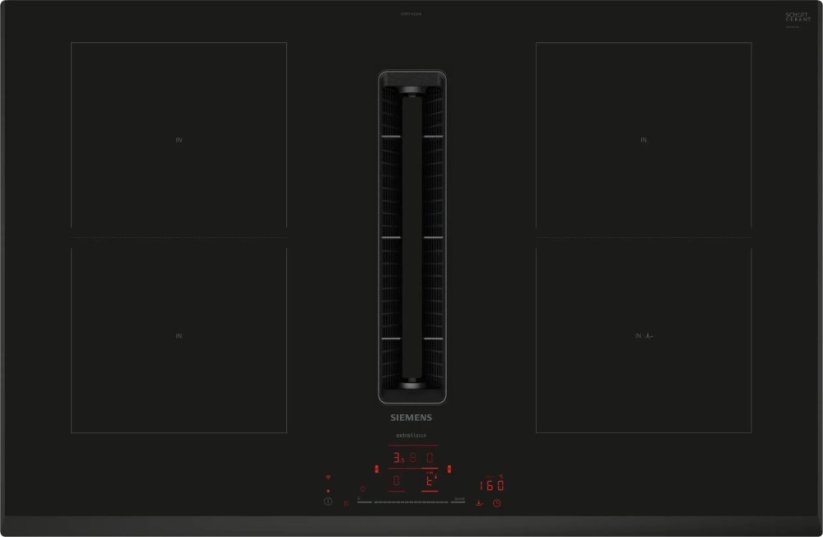 Siemens Siemens iQ500 ED851HQ26M, Black, Built-in, 80 cm, Zone induction hob, Glass-ceramic, 4 zone(s)