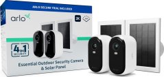 Arlo ESSENTIAL 2 2K Outdoor Camera 2pack W/2 Solar Panel BNDL