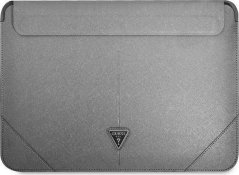 Guess Guess Sleeve GUCS14PSATLG 13/14" strieborný /silver Saffiano Triangle Logo