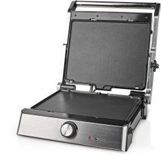 Nedis KAGR151FSR, Black, Silver, Plastic, Stainless steel, Square, Rotary, Griddle, 290 x 230 mm